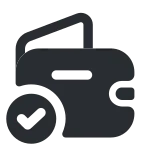 Empty Wallet Tick SVG Icon